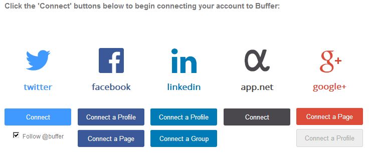 connect social media to buffer