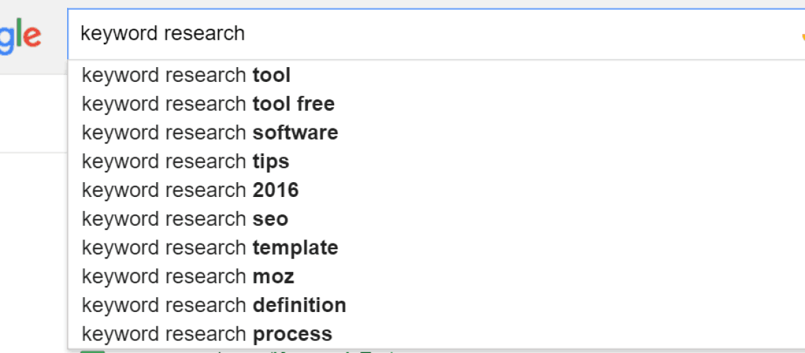 Keyword Research Suggested Google Searches
